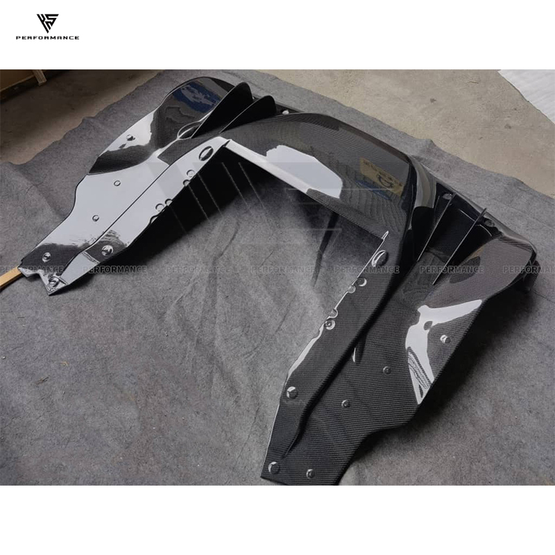 Revozport Style Carbon Fiber Car Exterior Parts Rear Bumper Diffuser for Mclaren MP4-12C 2012-2014 Carbon Rear Lip