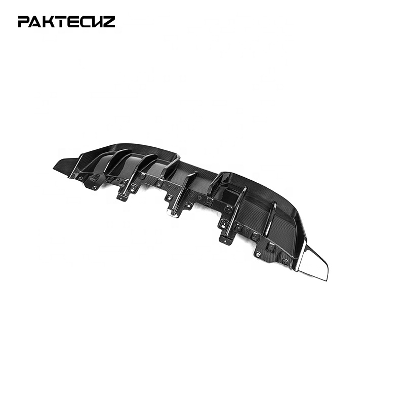 Paktechz Dry Carbon Fiber Rear Diffuser Bumper Spoiler Lip Auto Parts Body kit for Lamborghini Huracan EVO AWD 2019-