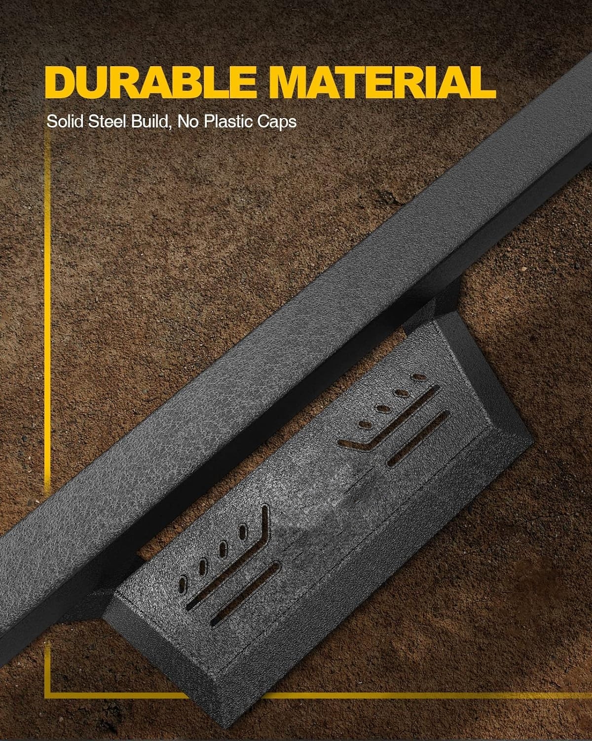 6 Inches Heavy Duty Steel Running Boards Side Steps Matte Black Easy Installation Auto Parts Universal for Ranger Silverado