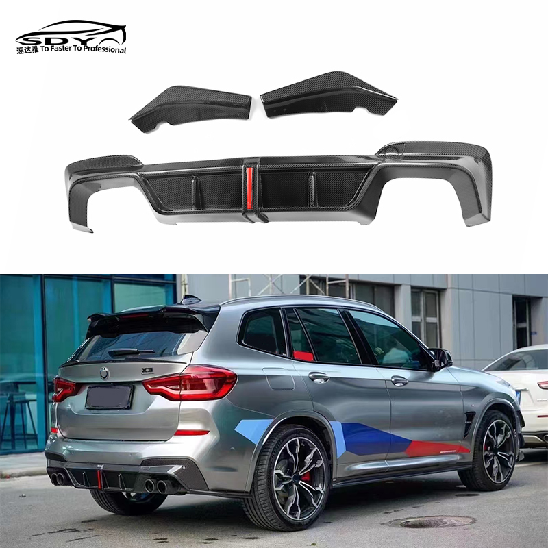 G01 X3 High Quality KB Style Carbon Fiber Rear Diffuser With Light Rear Bumper Lip for BMW G01 X3