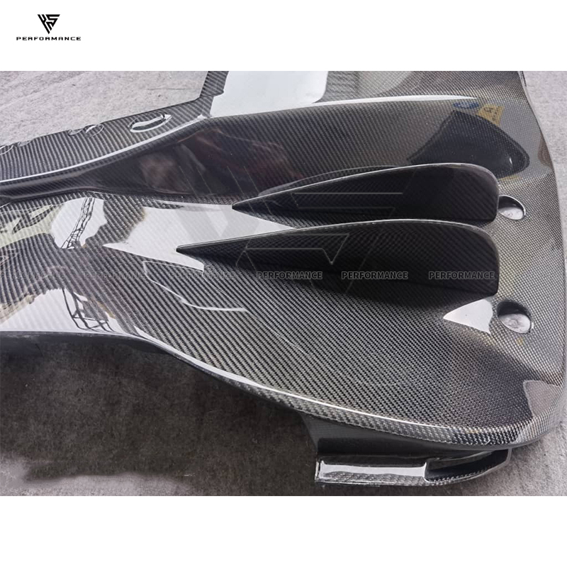 Revozport Style Carbon Fiber Car Exterior Parts Rear Bumper Diffuser for Mclaren MP4-12C 2012-2014 Carbon Rear Lip