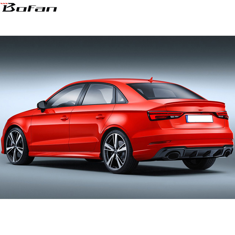 RS3 Style Car Bumper PP Material Rear Diffuser With Tips for AUDI A3 Sedan Normal 2013-2016