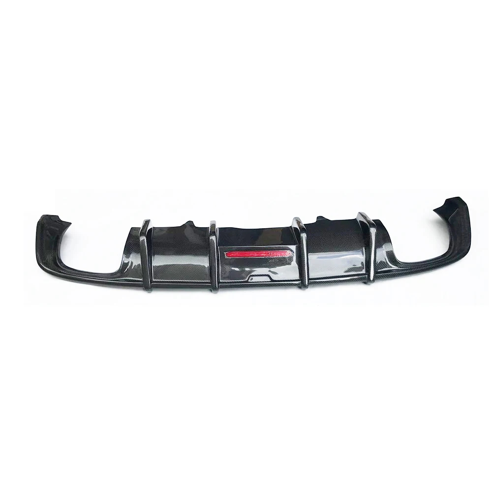 Car A5 S5 Gloss Black Diffuser Carbon Fiber Texture Rear Bumper 4 Outlet Diffuser Lip for Audi A5 S5 B9 2017 2018 2019 2020