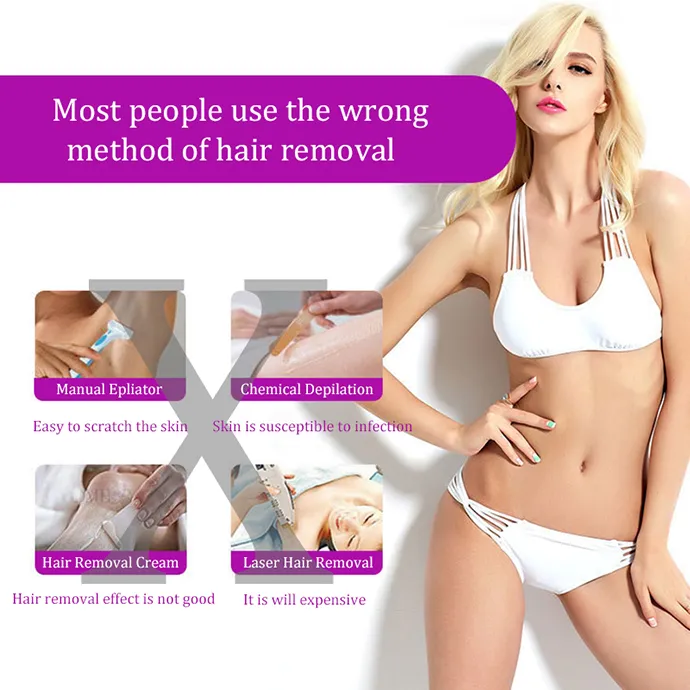 Epilador facial portátil personalizado para mulheres, epilador para partes íntimas