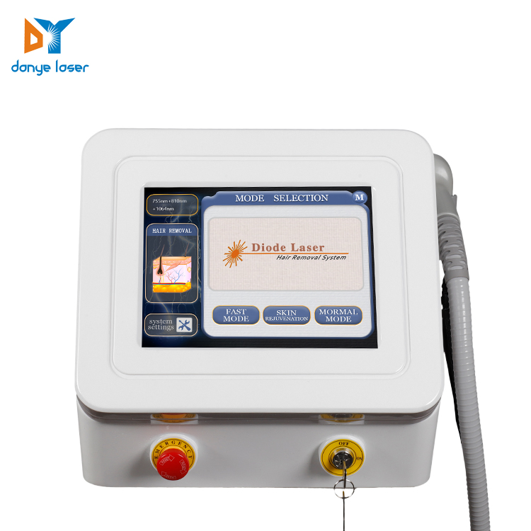Dispositivo de Remoção de Cabelo a Laser Portátil da Alemanha para Hospitais Médicos 600W Tripla Onda 755 808 1064