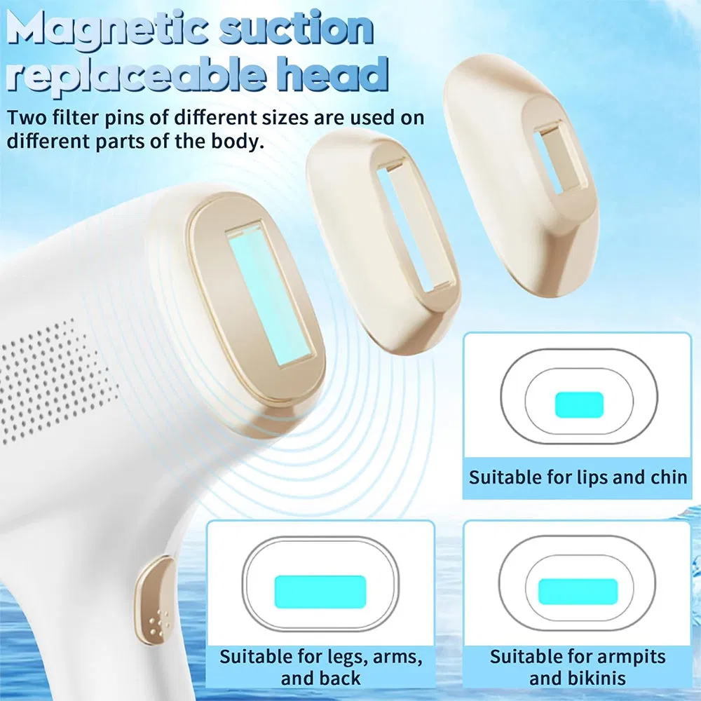 Epilador IPL Personalizável Pakiss, Dispositivo de Remoção de Pelos IPL com Resfriamento a Gelo para Uso em Salão de Beleza e em Casa