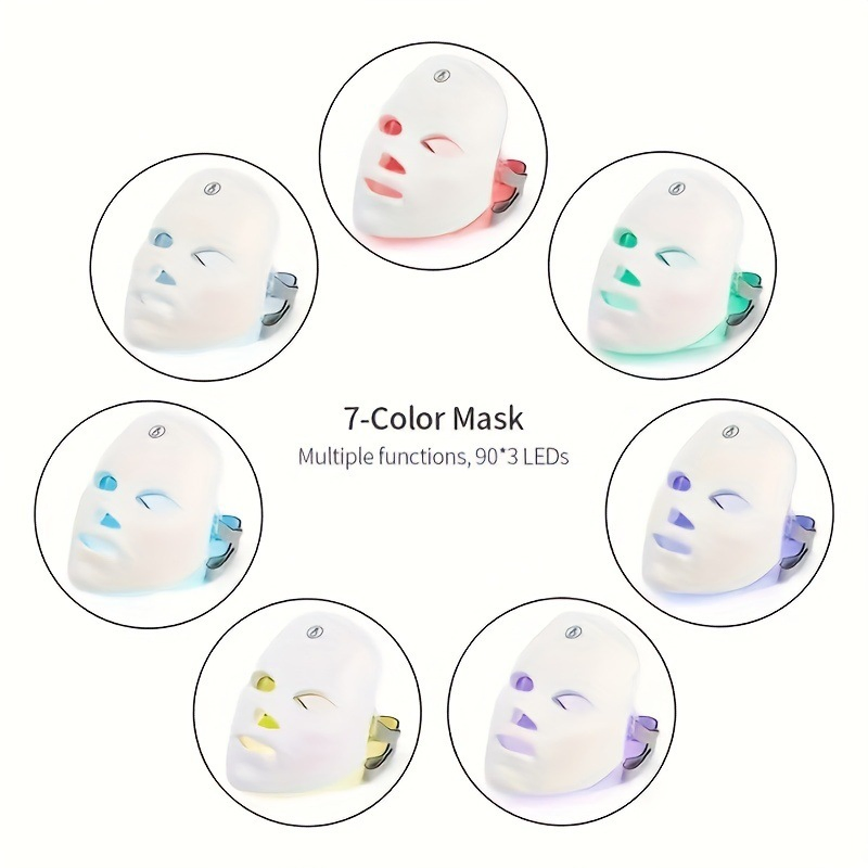 Máscara Facial de Terapia LED de Cores OEM 7 Dispositivo de Beleza de Rejuvenescimento da Pele
