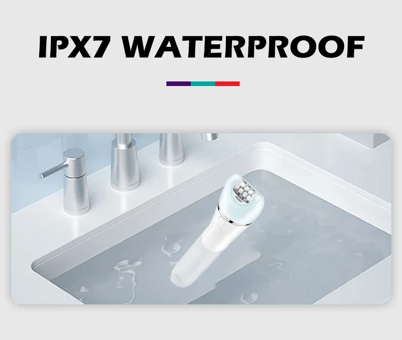 Vgr V-733 Ipx7 À prova d'água 6in1 Kit de Cuidados Feminino Depilador Recarregável Removedor de Calosidades