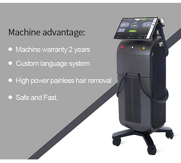 1600W 3 Onda Vertical Permanente 808nm Diodo Laser/ Remoção de Cabelo Indolor /Remoção de Cabelo 808nm Dispositivo de Laser Diodo