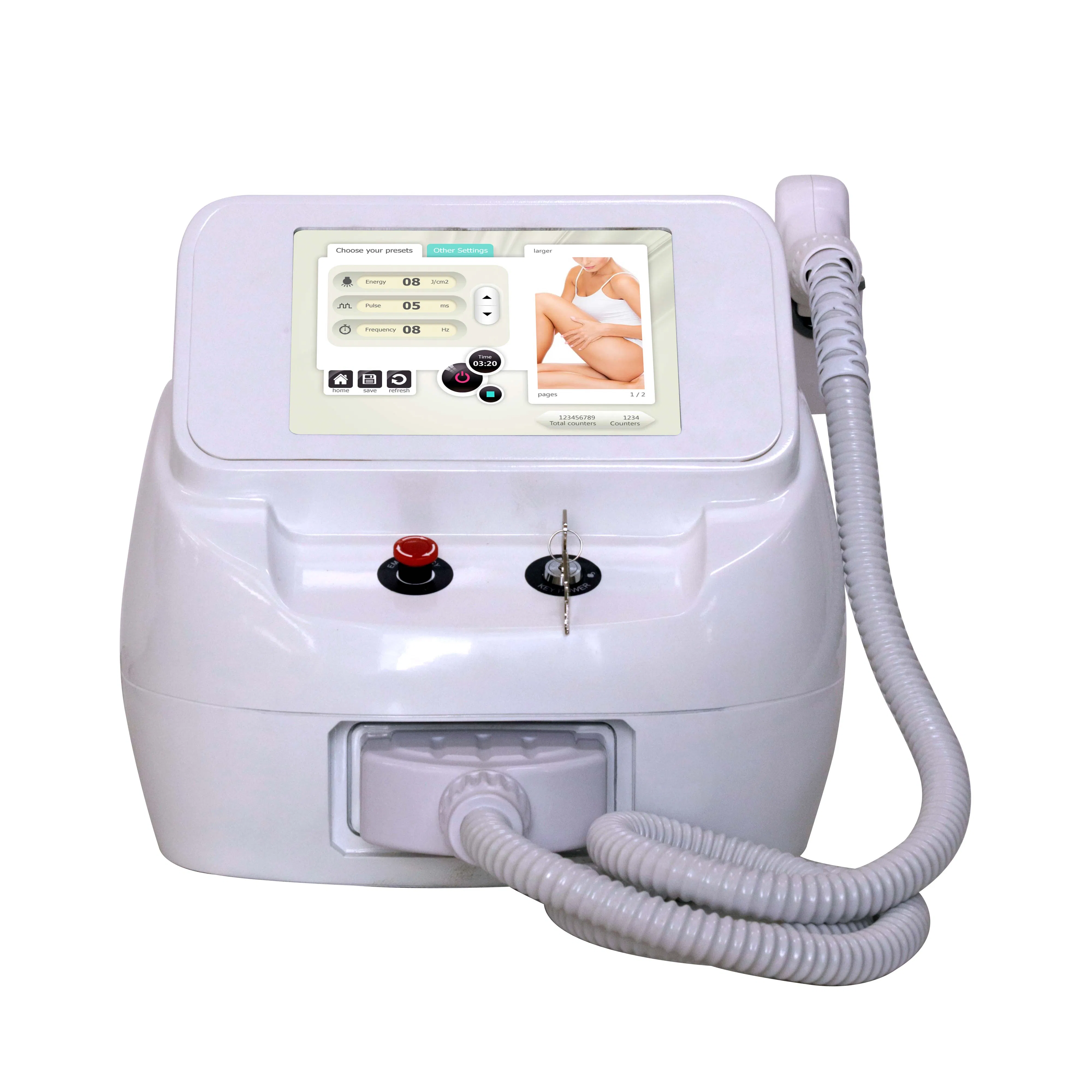 Máquina de Remoção de Pelos a Laser Diode Portátil Trio 755 808 1064 808 Epilação Permanente 808nm Dispositivo a Laser Diode