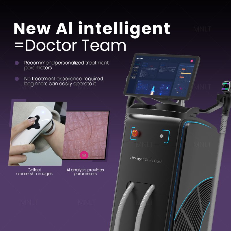 OEM/ODM Melhor Laser Médico para Uso em Salão de Beleza 808nm Remoção de Cabelo a Laser 4 Onda para Máquina de Remoção de Cabelo a Laser de Diodo com Poderosa Função de IA Equipamento para Salão de Beleza