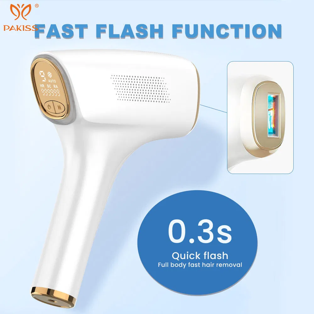 Epilador IPL Personalizável Pakiss, Dispositivo de Remoção de Pelos IPL com Resfriamento a Gelo para Uso em Salão de Beleza e em Casa