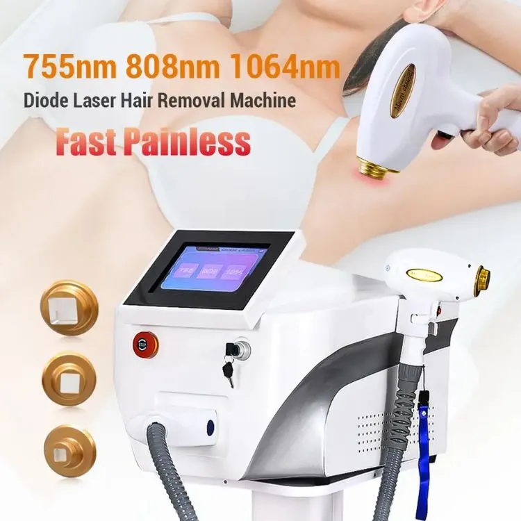 Remoção de Cabelo a Laser 808nm Laser Diode 755 808 1064 Dispositivo Portátil de Remoção de Cabelo a Laser Ice