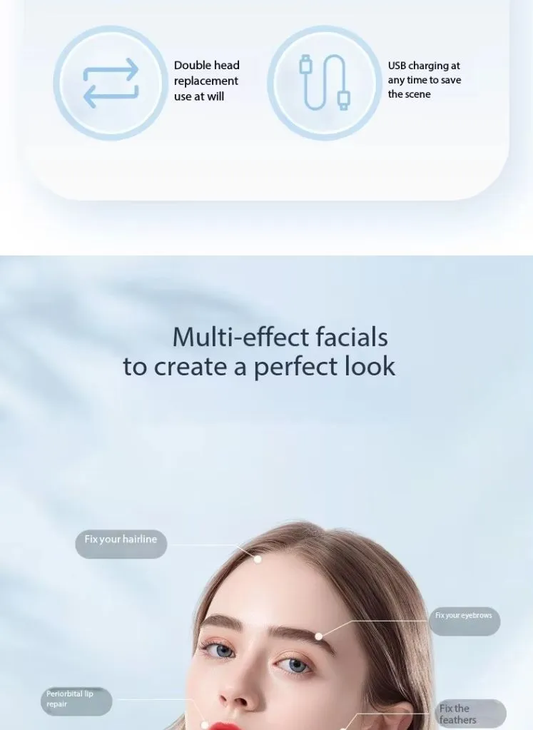 Removedor de pelos faciais com luz LED