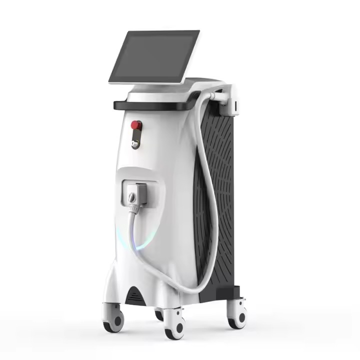 Fornecimento de Fábrica Dispositivo de Remoção de Cabelo de Alta Potência Rejuvenescimento da Pele Clareamento da Pele Cabo de Resfriamento 3wavelenths Dispositivo de Remoção de Cabelo a Laser de Diodo