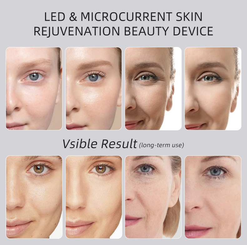 Dispositivo de Microcorrente para Facial, Massagem Facial, Dispositivo de Beleza Antienvelhecimento