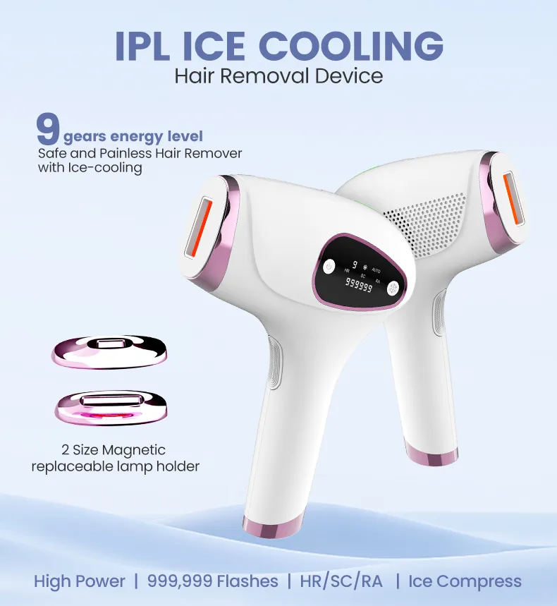Dispositivo de Beleza para Remoção de Cabelo IPL Sem Dor e Portátil para Uso Doméstico