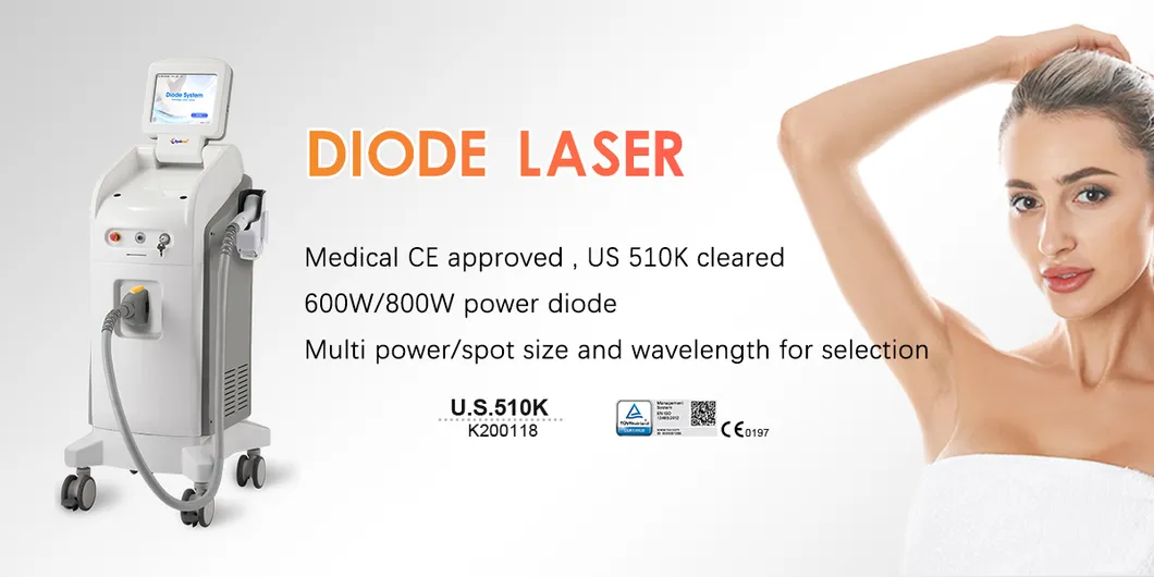Remoção de Cabelo 808nm Equipamento de Beleza a Laser de Diodo para Rejuvenescimento da Pele