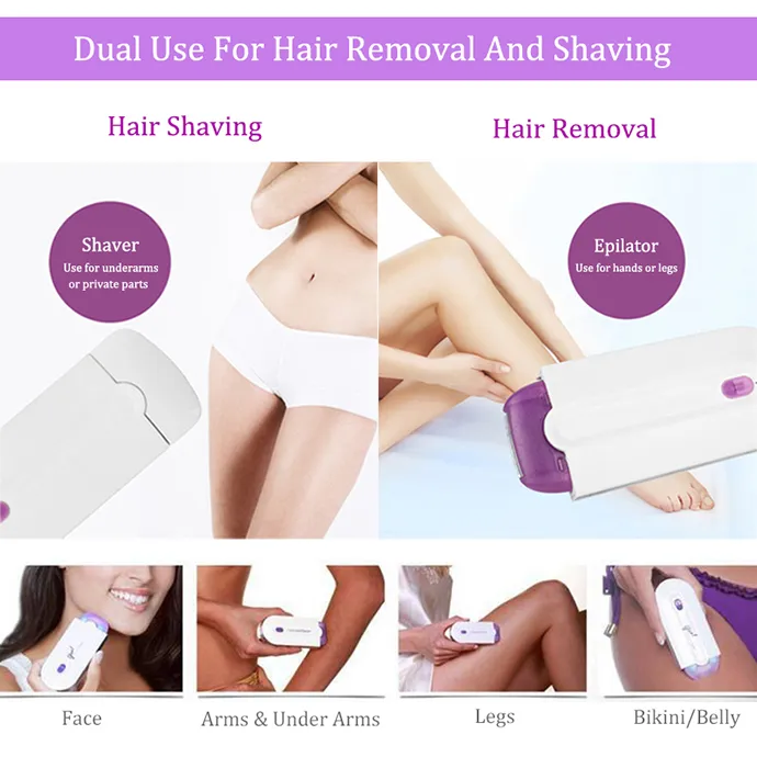 Epilador facial portátil personalizado para mulheres, epilador para partes íntimas