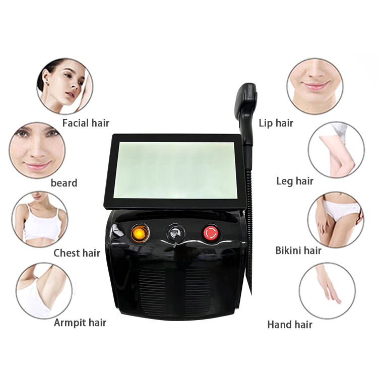 3 Máquina de Remoção de Pelos Corporais a Laser de Titânio com Diodo Portátil Profissional 808nm Dispositivo Alexandrite para Mulheres