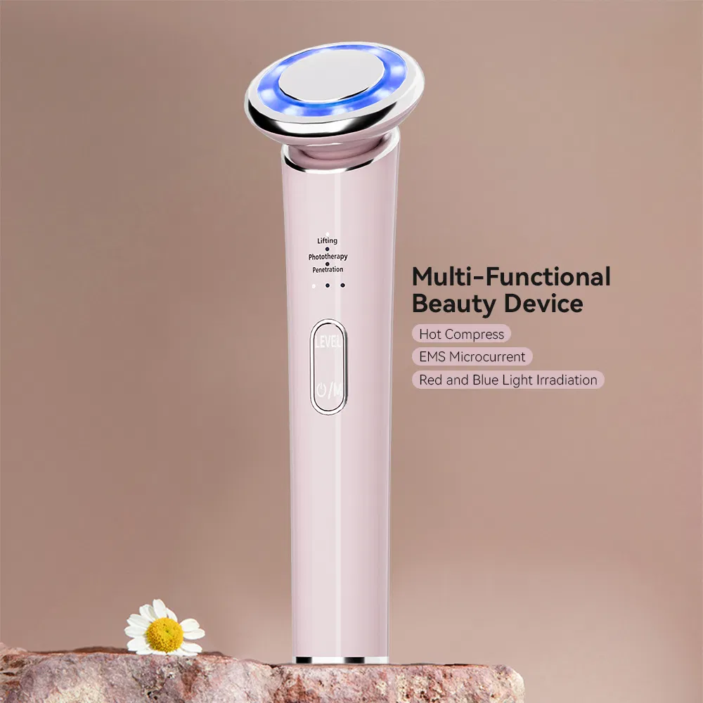 Fabricante OEM ODM 3-in-1multifunctional Dispositivo de Beleza para o Lar com Massajador Facial de Microcorrente para Levantamento de Rosto e Pescoço, Firmador de Pele