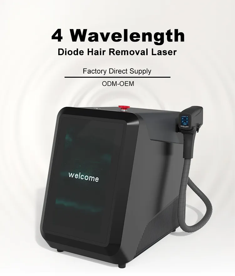 Equipamento Médico OEM ODM Laser de Diodo 755 808 940 1064nm 4 Comprimento de Onda Equipamento de Remoção de Cabelo a Laser para Salão de Beleza
