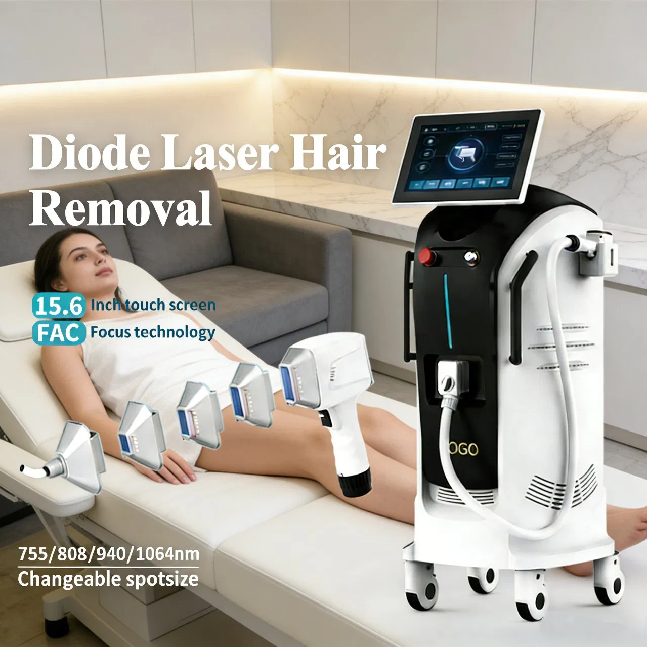 Último 808nm Dispositivo de Remoção de Pelo a Laser Diode para Todos os Tons de Pele