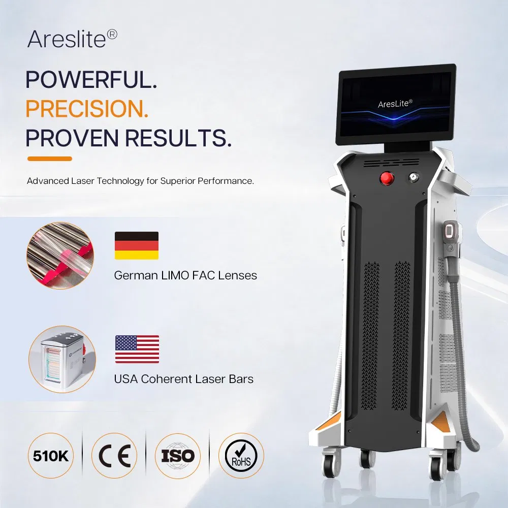 Professional Beauty Salon Laser Epilator Areslite with 4000W High Power Non Crystal Technology