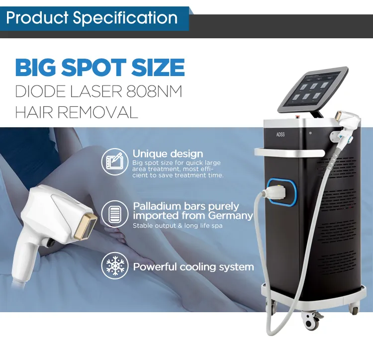 Equipamento de Salão de Beleza para Remoção de Pelo a Laser de Alexandrite Laser Diode