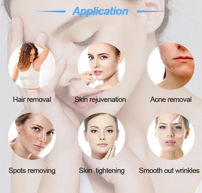 Equipamento de Beleza IPL com Duplas Alças para Remoção de Cabelo e Tratamento de Pele em Salão