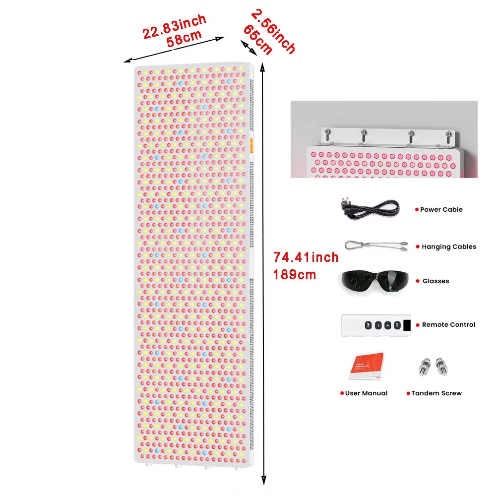 9 Painel de Terapia com Luz LED Azul e Vermelha para Beleza da Pele em Casa, Dispositivo de Clínica, OEM ODM Lâmpada Infravermelha Nir para Alívio da Dor, Equipamento de Fisioterapia e PDT