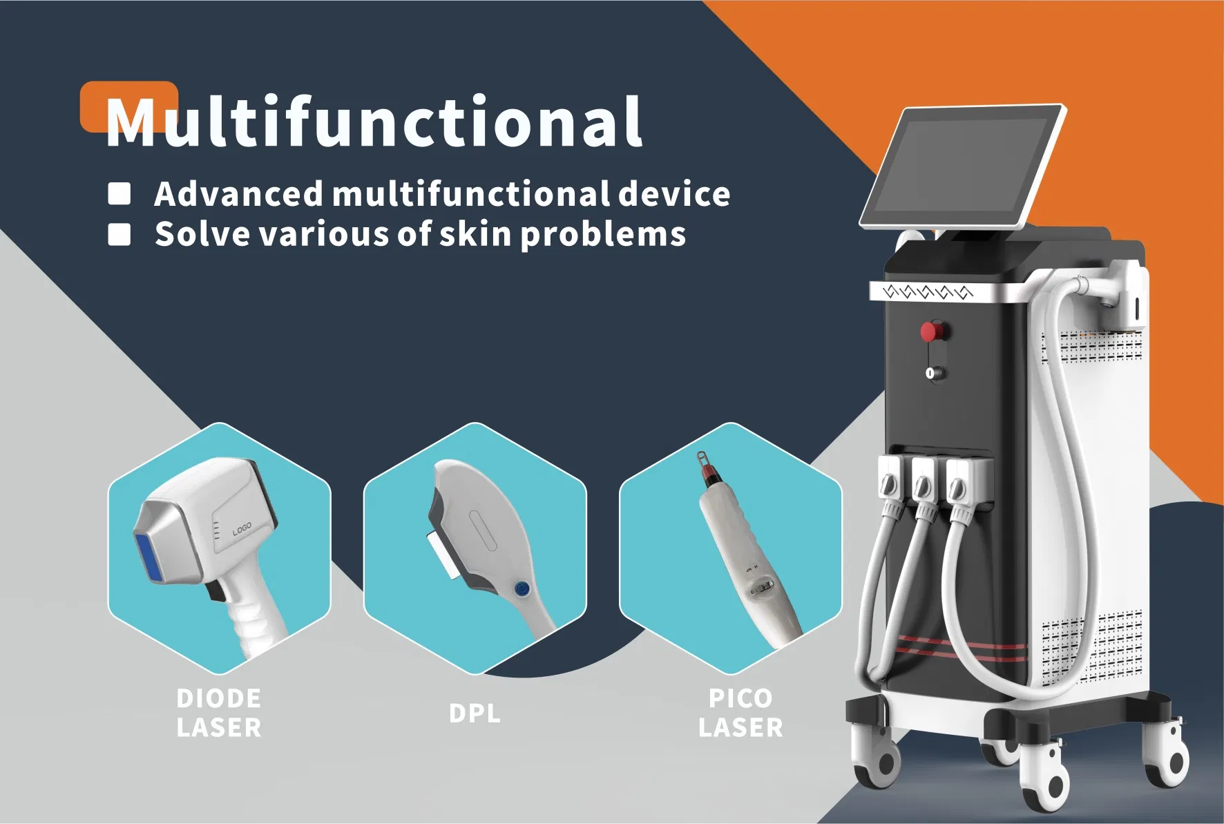 Máquina de Beleza a Laser IPL ND YAG 3-em-1