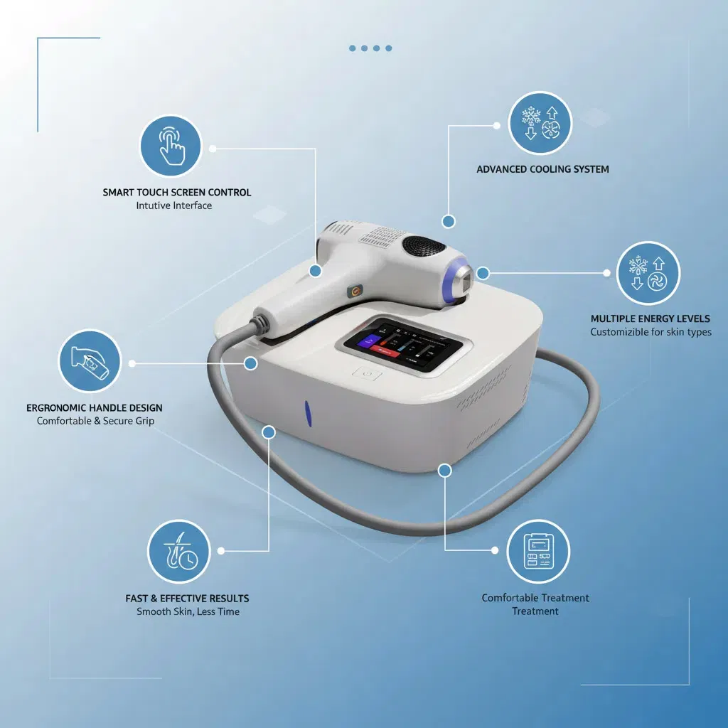 Dispositivo portátil de depilação a laser de diodo