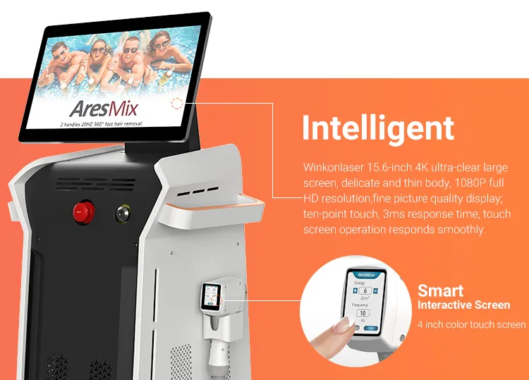Areslite 2400W Dispositivo de Remoção de Pelo a Laser para Pele Lisa