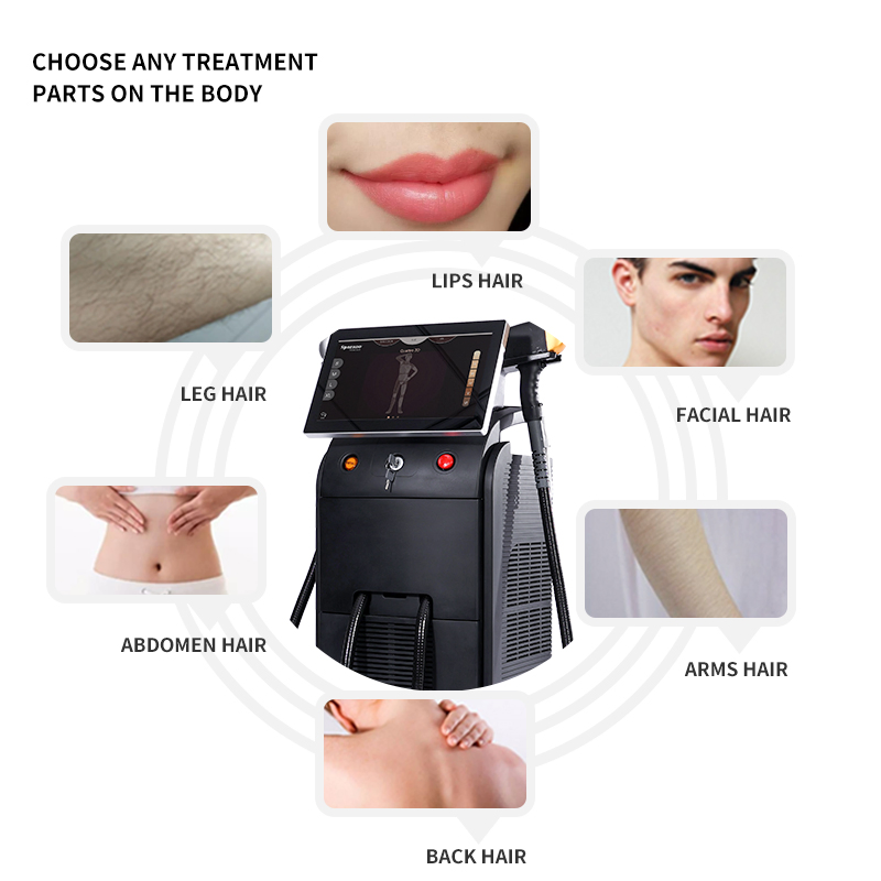 Laser de Depilação Diode Ice Platinum 808nm Equipamento de Beleza Facial Diodo Depilação 808 Máquina de Salão