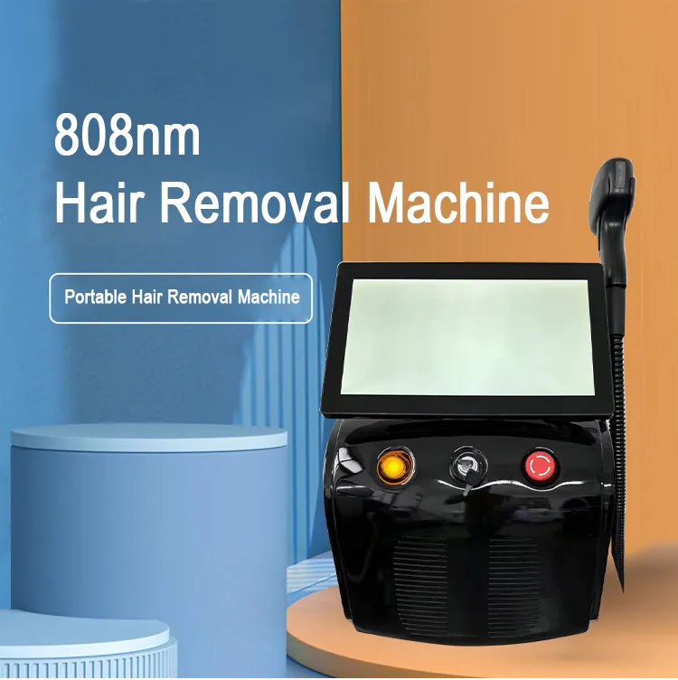 Visualização frontal da máquina de remoção de pelos a laser