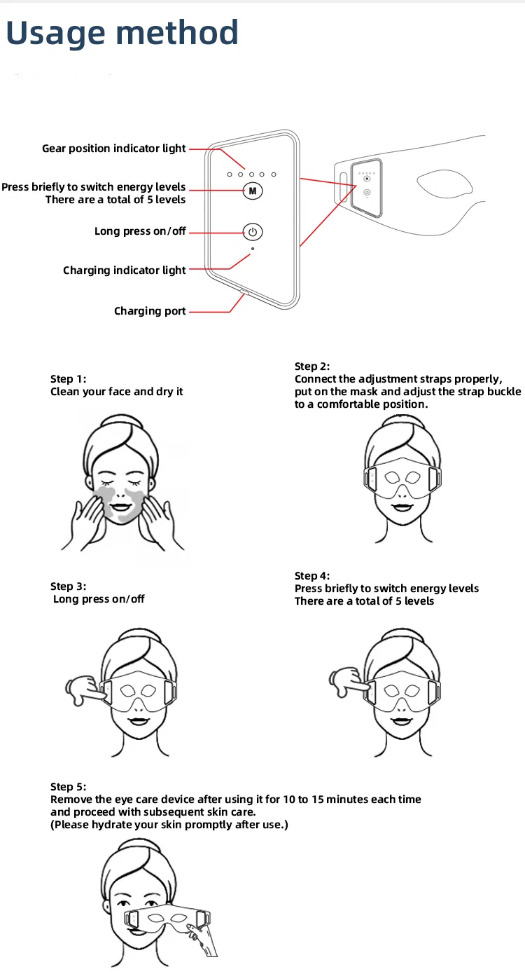 Dispositivo de Máscara Facial para Terapia de Luz Vermelha LED