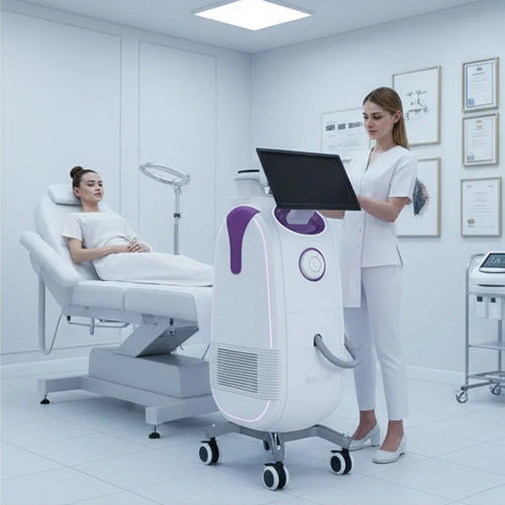 808nm Máquina de Depilação a Laser de Diodo de Alta Potência Portátil Dispositivo de Beleza Inteligente com Resfriamento a Gelo