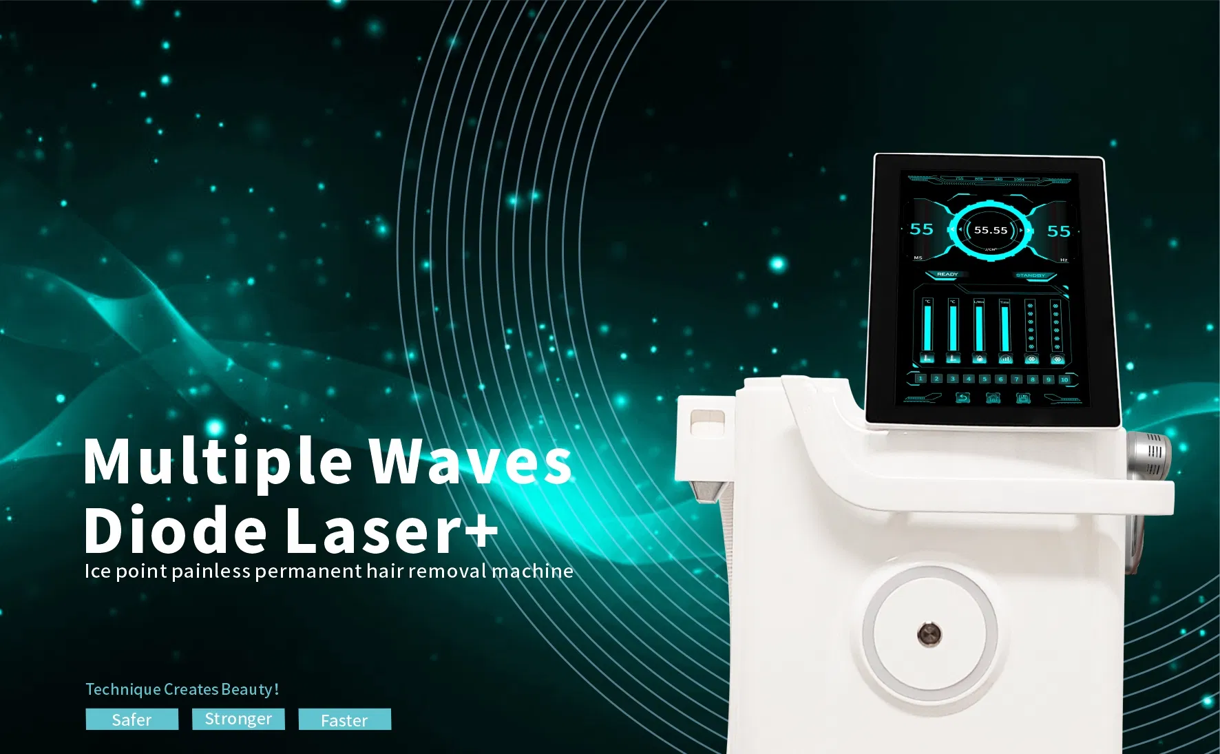 Venda Quente 4 Máquina de Remoção de Pelo a Laser Diode 755 808 940 1064nm Dispositivo a Laser Diode