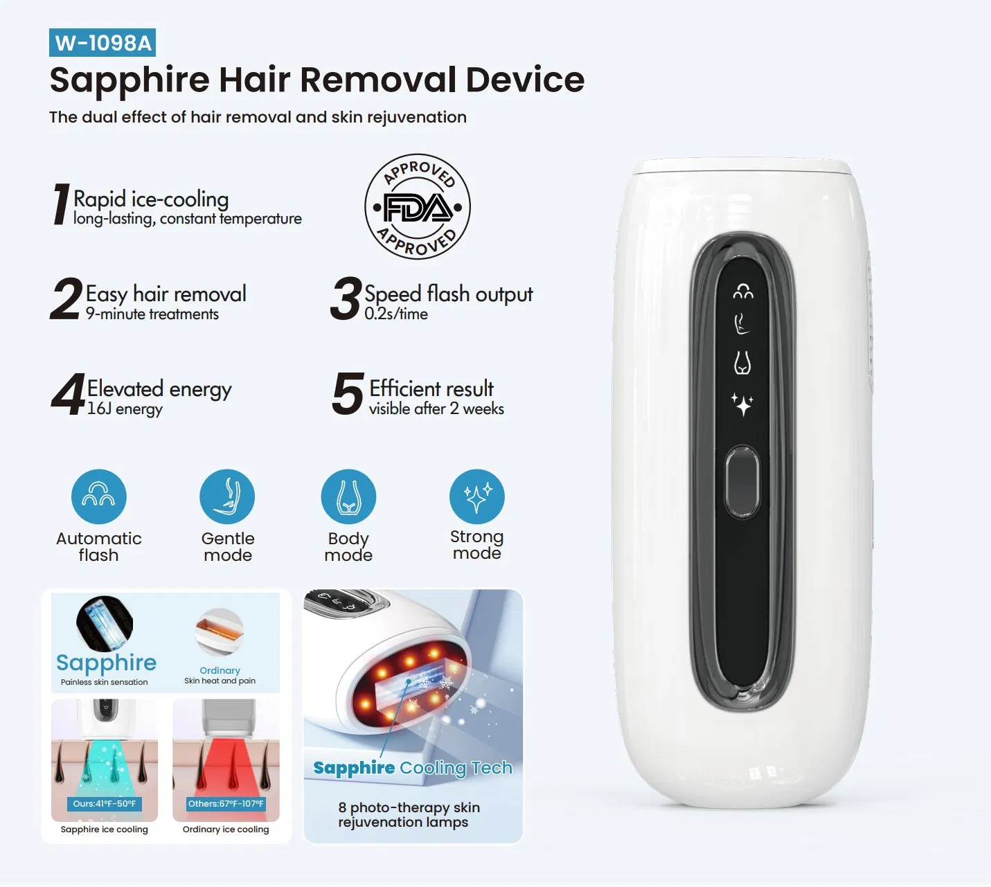 Epilador de cabelo para remoção de pelos da perna e biquíni, mini resfriamento recarregável para uso doméstico