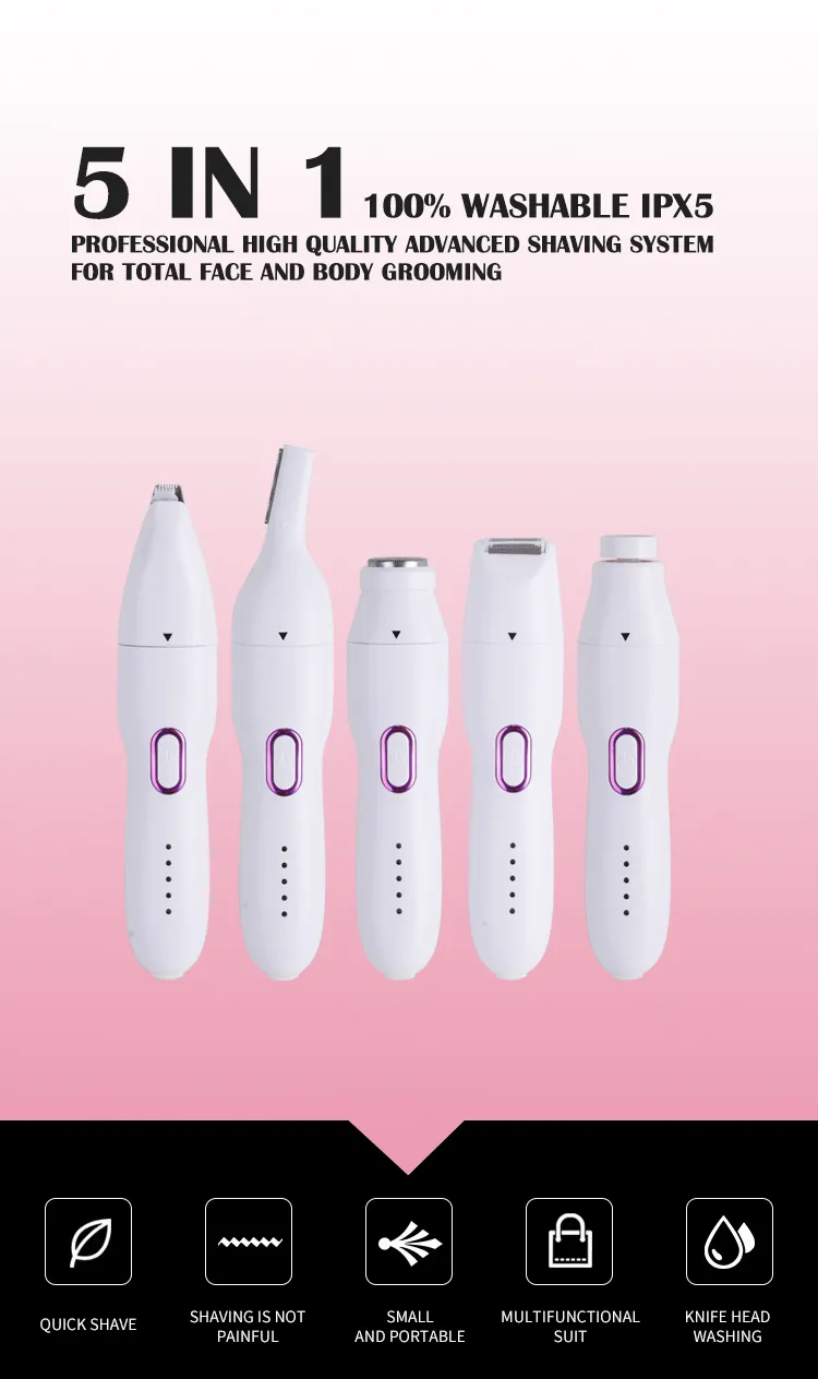 4 em 1 Kit de Depilador Elétrico Multifuncional Recarregável
