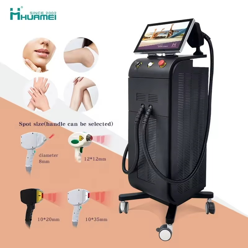 Máquina de Remoção de Pelo a Laser Permanente de Titânio Sem Dor para Uso em SPA 755nm 808nm 1064nm Equipamento de Beleza para Salão a Laser Diode