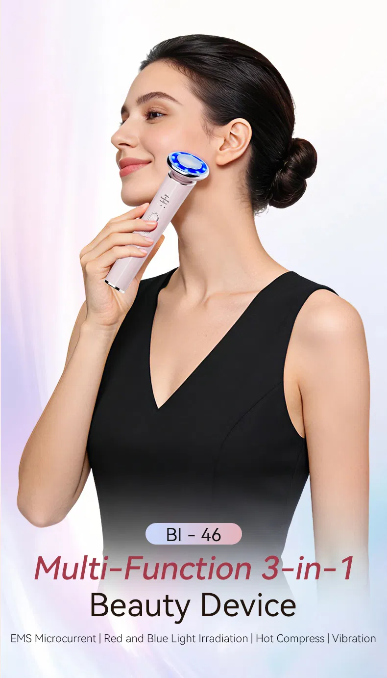 Fabricante OEM ODM 3-in-1multifunctional Dispositivo de Beleza para o Lar com Massajador Facial de Microcorrente para Levantamento de Rosto e Pescoço, Firmador de Pele