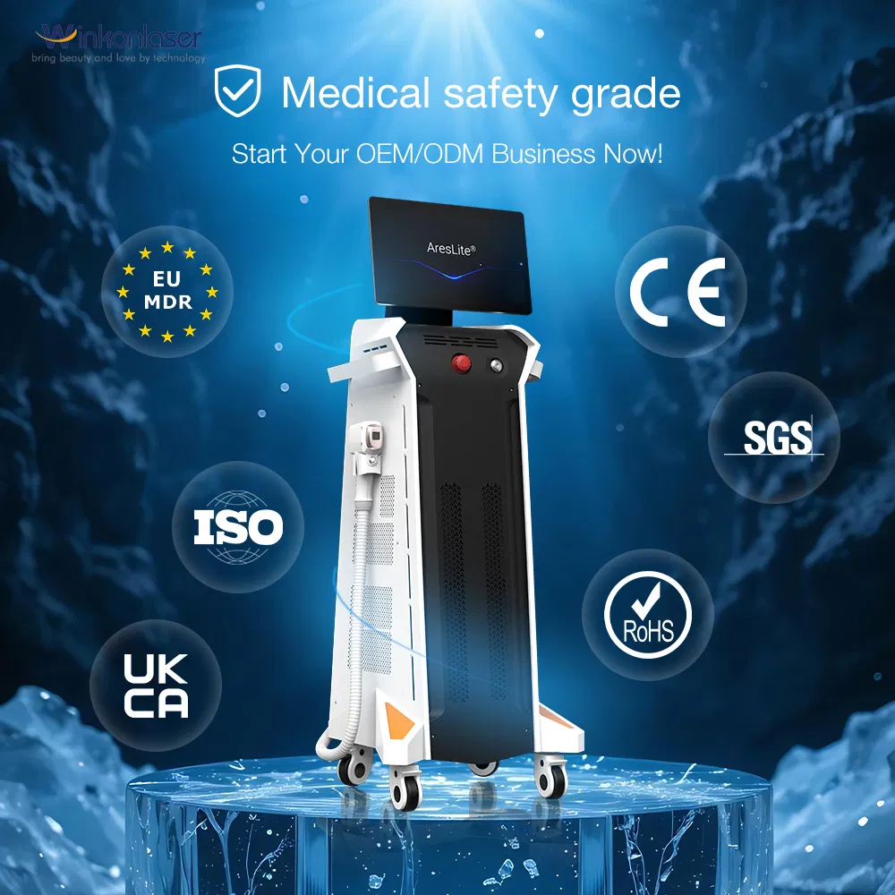 Máquina de Laser Diode para Remoção de Pelo a Laser Profissional e Indolor Equipamento para Salão de Beleza