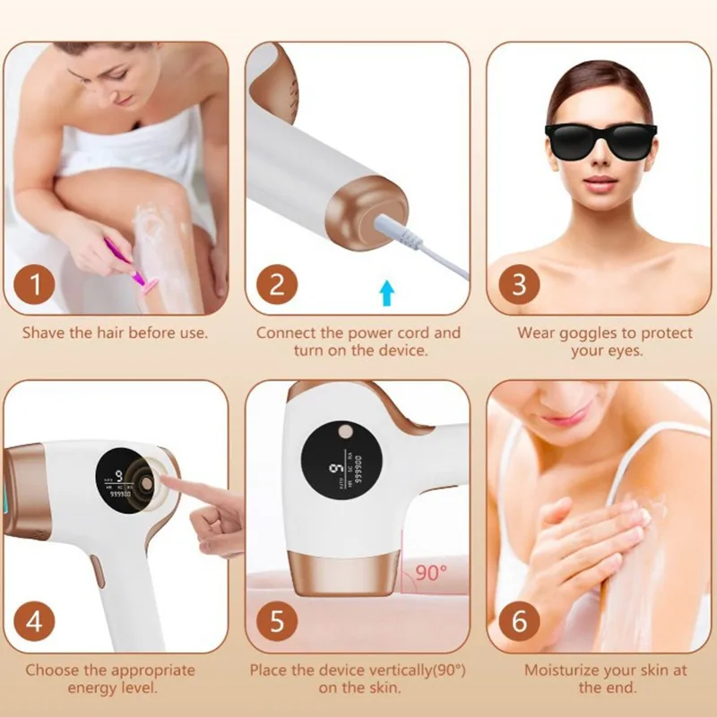 Dispositivo de Remoção de Cabelo a Laser Facial Painless para Uso Doméstico