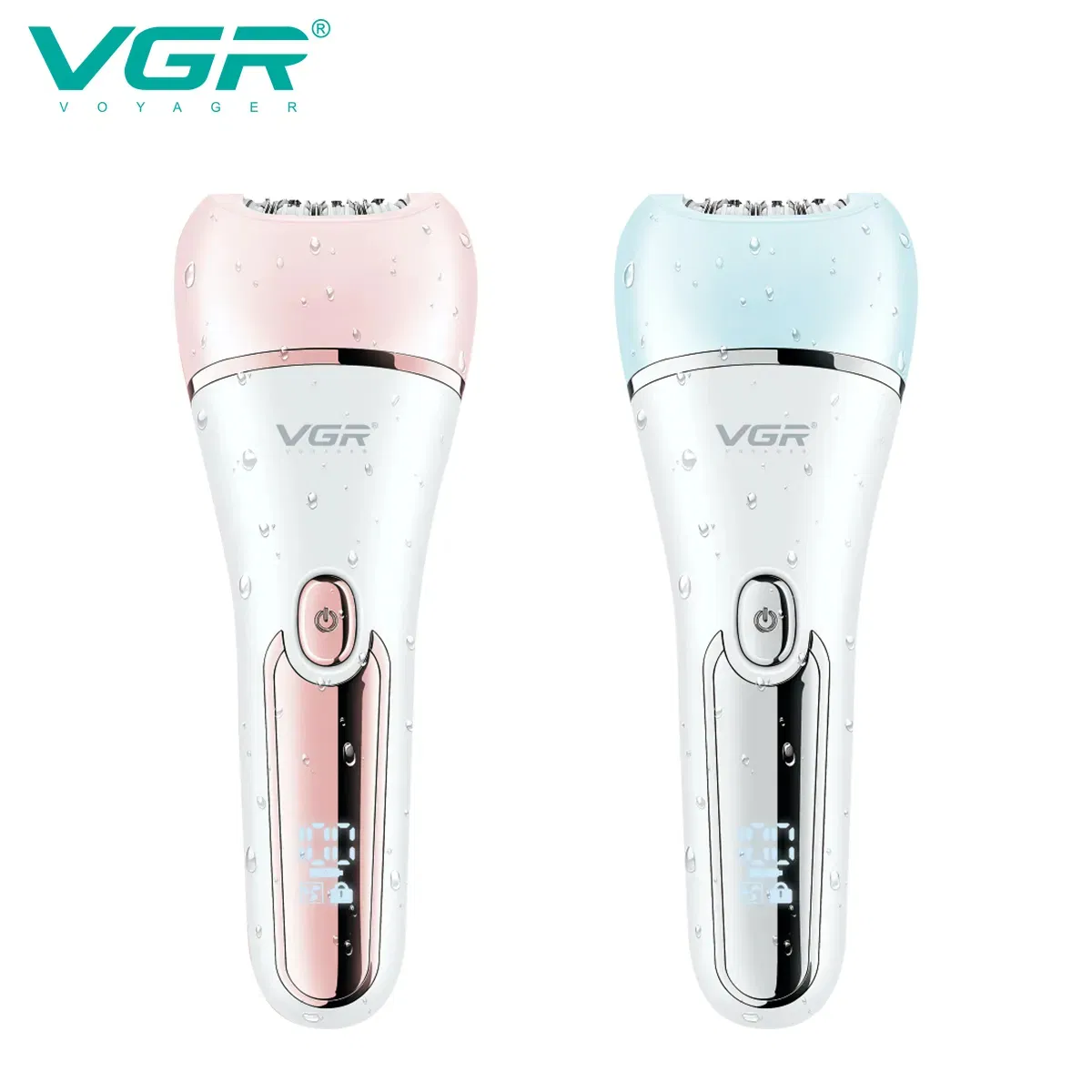 Vgr V-733 Ipx7 À prova d'água 6in1 Kit de Cuidados Feminino Depilador Recarregável Removedor de Calosidades