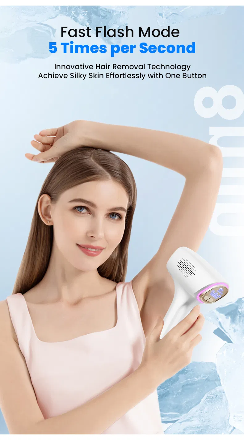 Dispositivo de Remoção de Cabelo Facial e Corporal IPL Frio e Indolor para Uso Doméstico