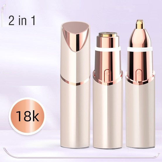 Venda Quente 2-in-1 Depilador Elétrico Recarregável para Mulheres Portátil Removedor de Pelos do Rosto Aparador de Sobrancelhas Lábios Corpo Facial Personalizável