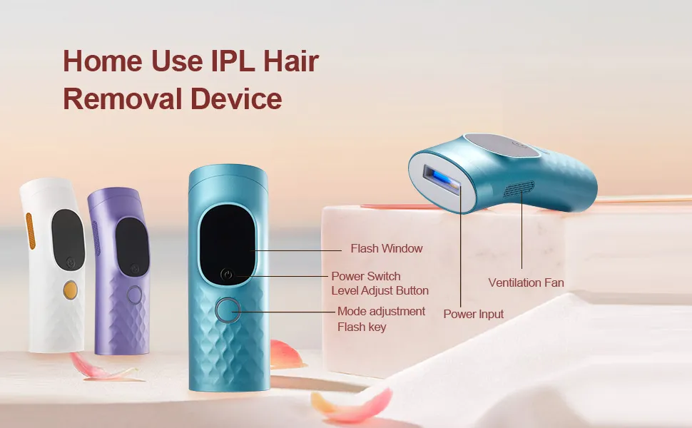 Dispositivo de Remoção de Cabelo a Laser para Uso Doméstico com Resfriamento a Gelo IPL