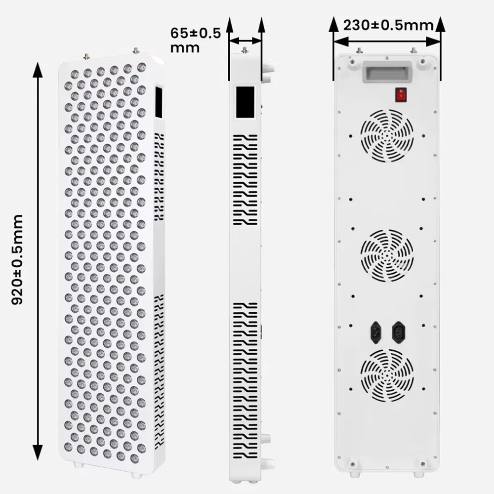 Painel de Terapia com Luz LED de Múltiplos Comprimentos de Onda Azul e Vermelho Aprovado pela FDA para Beleza da Pele em Academia, Dispositivo de Alívio da Dor com Lâmpada Infravermelha para Regeneração Capilar e Melhoria do Sono